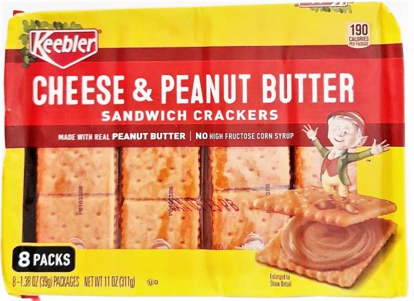 KEEBLER Sandwich Crackers 'Cheese & Peanut Butter' Snack Crackers 311 gr